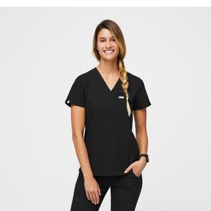 FIGS Black Catarina Scrub Top